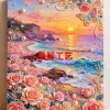Pearl painting with frame 30x40, handcrafted full diamond three-dimensional decorative painting, new landscape living room entrance decorative hanging painting Application Scenario